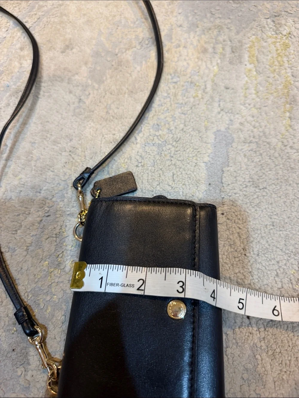Vintage Coach Crossbody Mini Black Bag / wallet in great shape black and gold